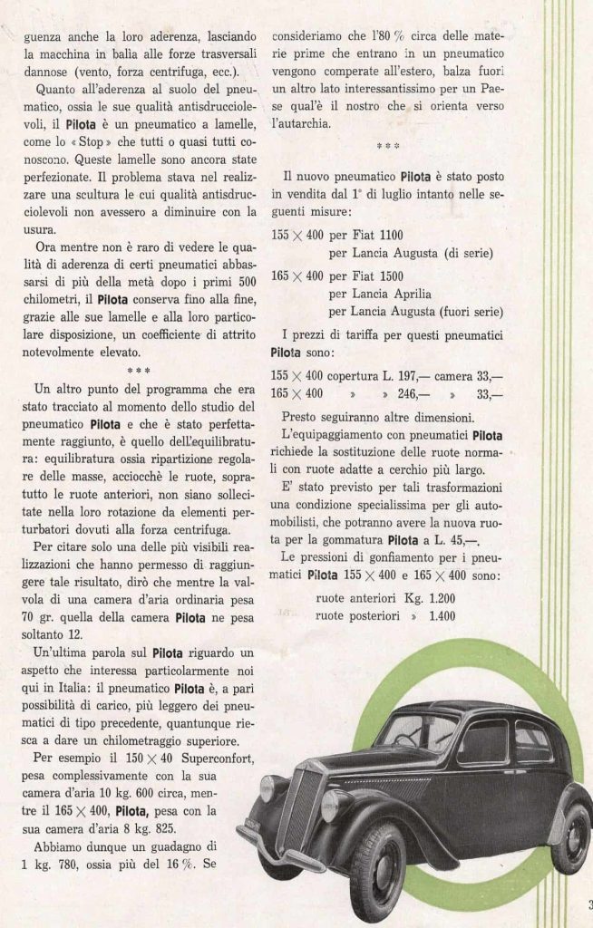 Michelin Pilota Lancia Aprilia
